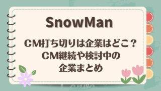 SnowManＣＭ打ち切り企業どこ？CM継続まとめ