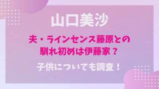 山口美沙　夫　馴れ初め　子供　伊藤家