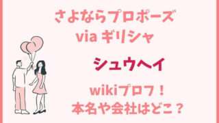 さよプロ　さよならプロポーズ　シュウヘイ　wiki　プロフィール　本名　会社